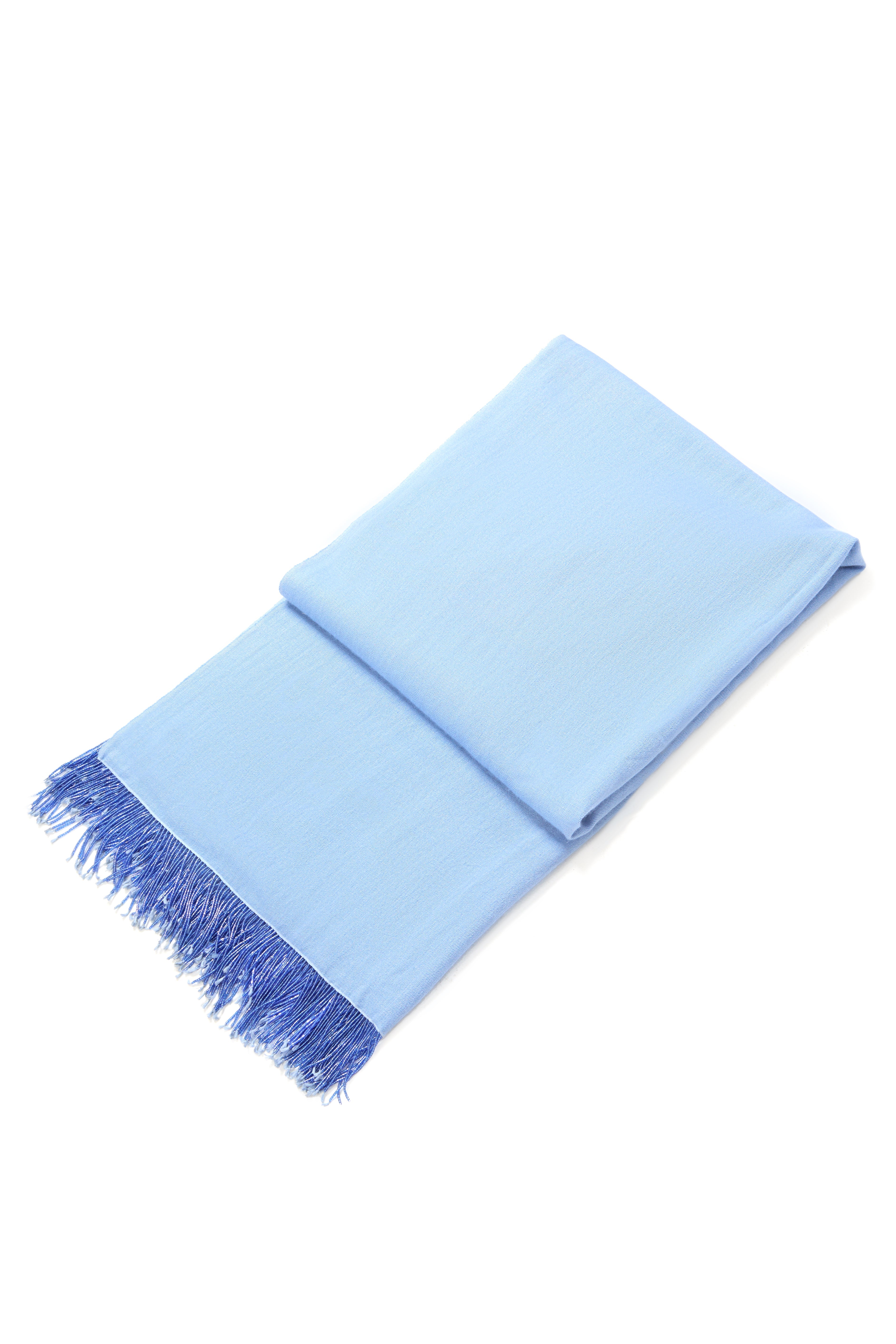 Blue Pashmina Shawl with Beaded Tassels